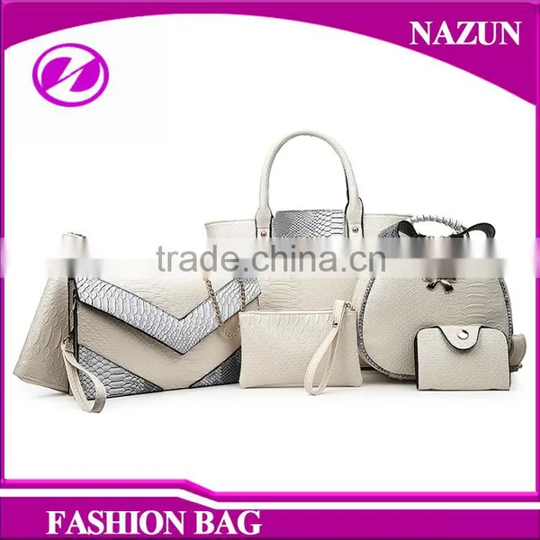 Hot Sell PU Leather Material Patent Leather Logo Handbag For Weekend photo-5