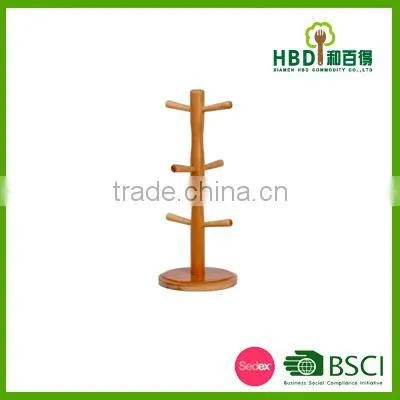 Wooden Cup Tree Holder With Round Stand Wholesale photo-3