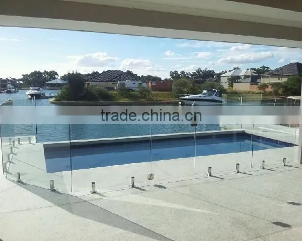 Safety Glass Fence Design By Stainless Steel Spigots With Tempered Glass Sheet Combination/Frameless Glass Railing photo-3