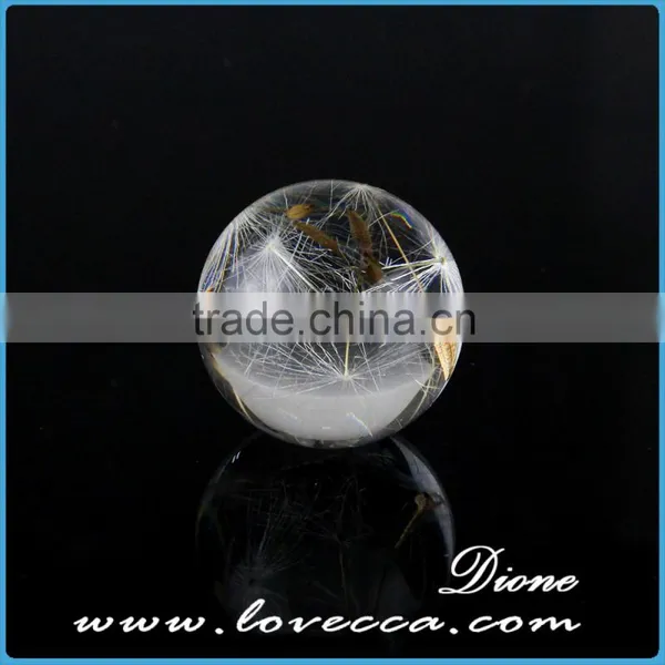 20mm Clear Transparent Resin Ball With Dandelion ,dandelion Resin Ball With Wish Pendant photo-5