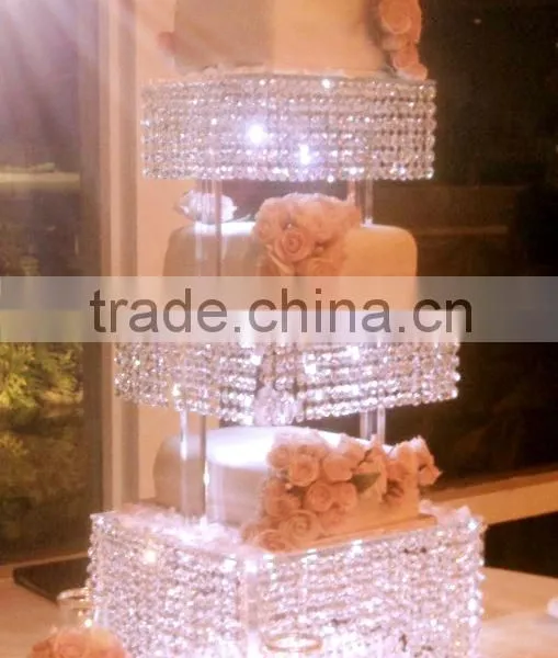2016 Acrylic Cake Stand, Crystal Chandelier Wedding Cake Stand for Weddings