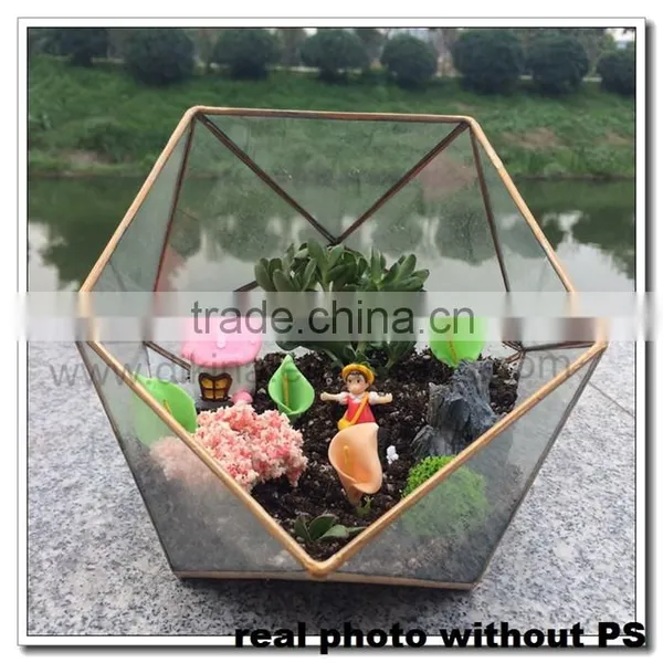 Top Sales! House, Ball, Octagonal Shape (many Shapes) Hanging Vintage Hand Painted Miniature Geometric Clear Flower Vase Glass photo-4