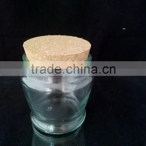 2016 New Style Popular Empty Glass Jar With Cork Lid as Candle Holder