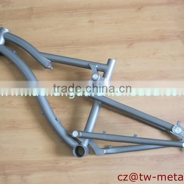 Titanium full suspension bicycle frame Ti suspension bike frame made in China