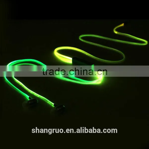 Fashion ,cheapest MFI Colourful Led Lighting Earphone Wired Sport Headphones photo-4