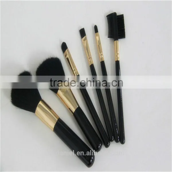 6pcs Black and Gold Mini Detangle Hair Brush Set Makeup Brush Set Black Factory photo-3