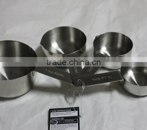 4 Pcs 60ml 80ml 125ml 250ml Stainless Steel Measuring Cup photo-2