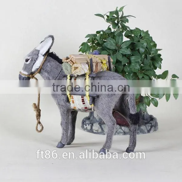 Artificial Furry Craft Made Goat Fur Walking Donkey Garden Decor photo-3