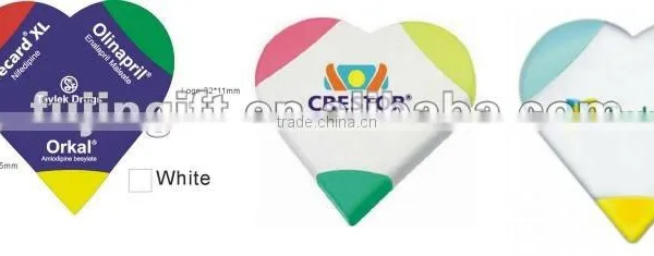 3 in 1 Fluorescent Heart Shaped Beautiful Love Highlighter Promotional Gift/fancy 3in1 Highlighter/multi Colored Highlighter Pen photo-3