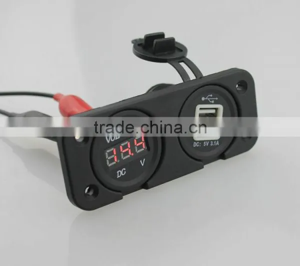 Black White Battery Waterproof Voltage Meter for Car Marine Truck photo-2
