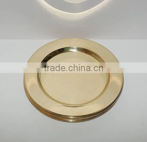 Gold Charger Plate/ Gold Show Plate/ Gold Wedding Table Plate photo-2