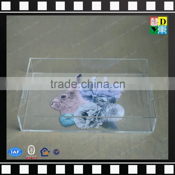 Clear Acrylic Lucite Serving Tray Modern Plastic Food Tray With Handle High Quality Monogrammed Acrylic Serving Tray From China photo-5