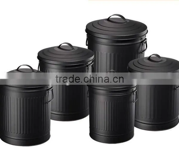 Trash Bin Metal Garbage Can Powder Coated Trash Can photo-2