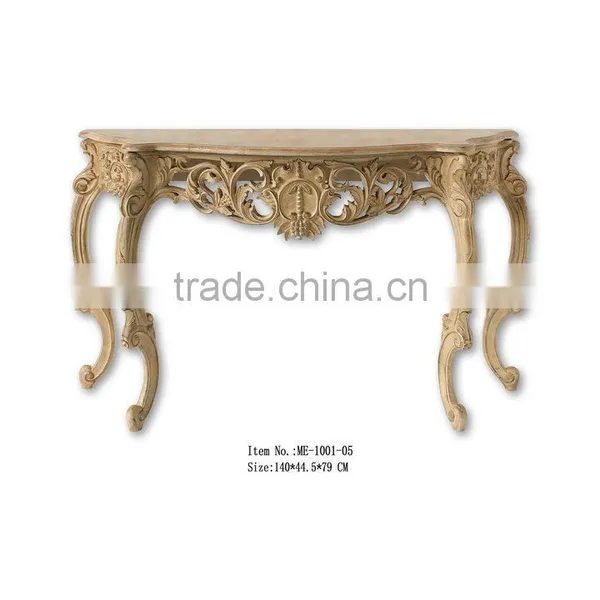French Style Reproduction Living Room Furniture Console Table With Wood Top