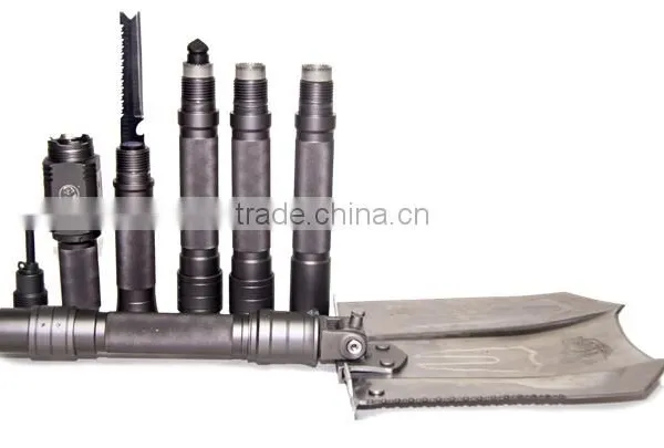 Emergency Survival Gear Camping Multifunction Metal Shovel With Flashlight Auto Hammer Tactical Knife photo-3