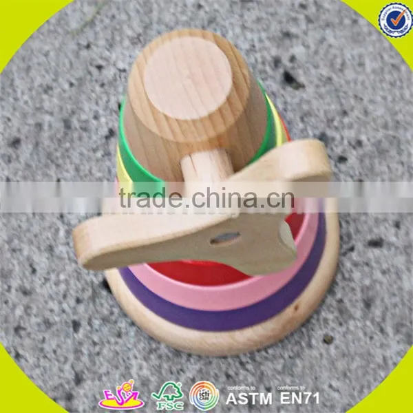 Wholesale Funny Kids Wooden Rainbow Stacking Blocks Toy Wonderful Toddler Wooden Rainbow Stacking Blocks Toy W13D110 photo-5
