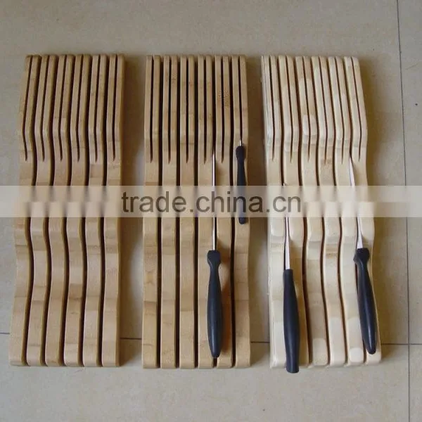Bamboo In-drawer Knife Storage Tray photo-4