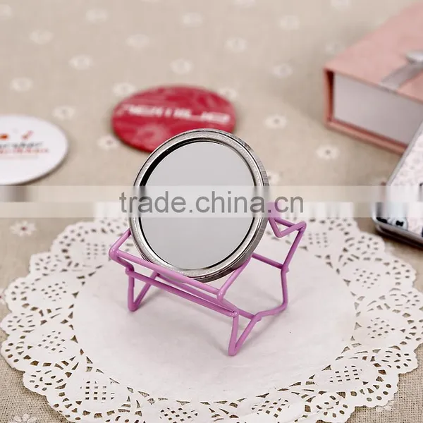 CJA01-OEM Makeup Pocket Plastic Hand Round Mirror photo-5
