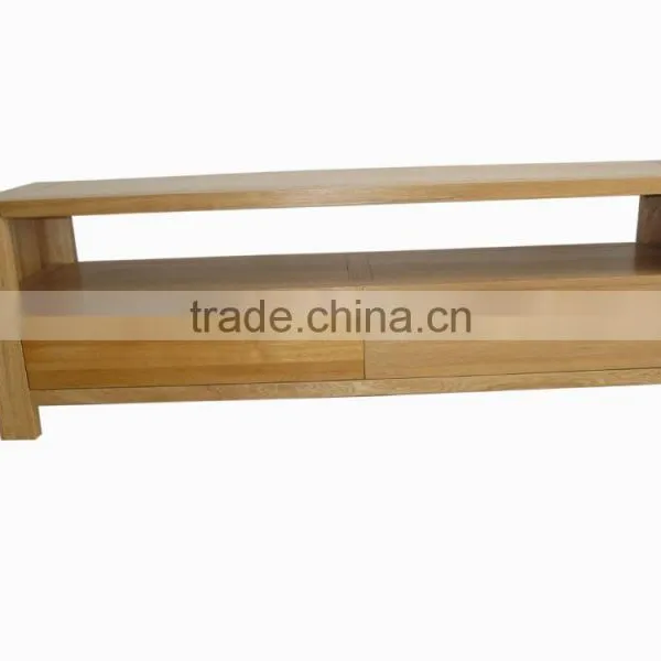 2 Drawer Oak Wood TV Stand photo-2