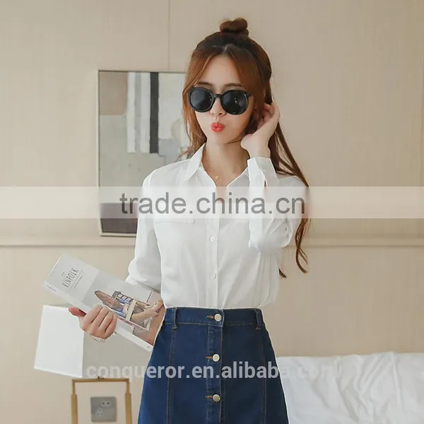 New Design Long Sleeve Leisure and Work Cotton Shirt for Ladies photo-3