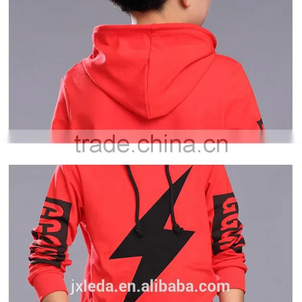 Boys New Spring Hooded Lightning Printing Long Sleeve Fleece Children Sports Coat photo-5