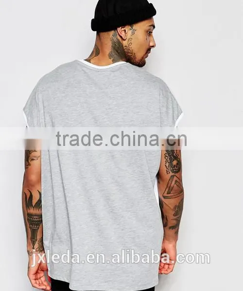 Cheap Price Super Oversized Sleeveless Cut and Sew Casual Men T-shirt photo-2