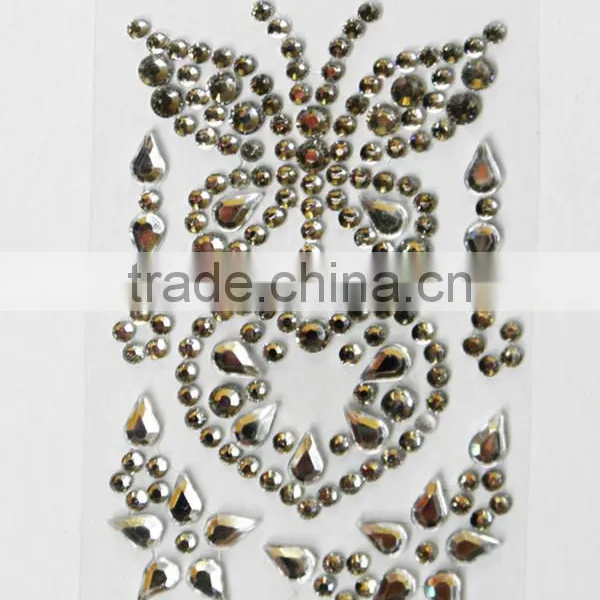 Colorful Butterfly Heart Stick On Self Adhesive Gems Rhinestones,DIY Craft Acrylic Crystals photo-3