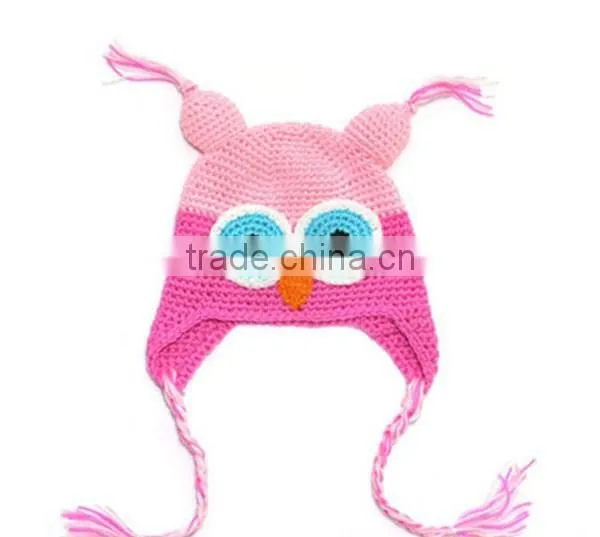 Fashion Pattern Free Baby Handmade Owl Crochet Hat photo-4