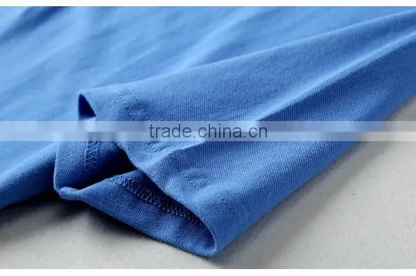 High Quality Adults Short Sleeve Plain Pure Color Mixed Sizes Stock Custom Blue 160g 100% Pique Cotton Polo t Shirt Men photo-5