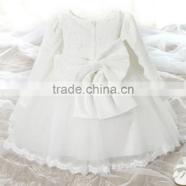 Ages 2-16years Long Sleeve Lace Dress Tutu Dress Princess Dress With Bow 2016 photo-2