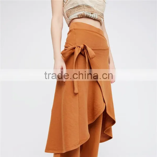 High Rise Fit Cotton Blend Skirt Styling Womens Camel Trousers photo-3