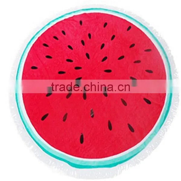 Wholesale Good Quality Watermelon Shape Round Beach Towel photo-2