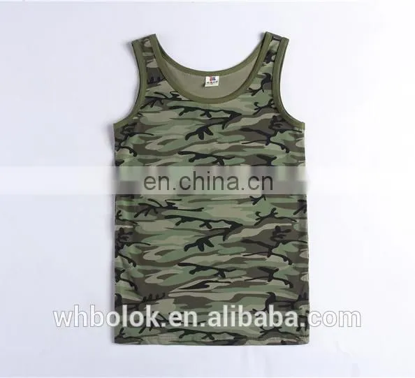 Private Label Camouflage Mens Vest Camo Design Cotton Summer Vest Men