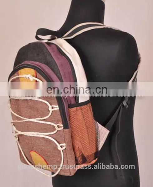 Elegant with Cage Lash Canvas Hemp Backpack HBB 0007