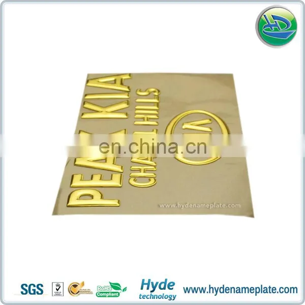 3D High Glossy Gold Flexible Soft Plastic Label Used on Cars photo-6