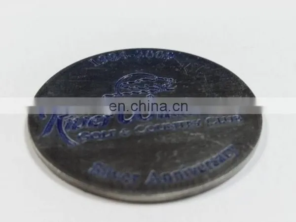 Golf Souvenir Iron Coin in Die Cast Process, Antique Silver Plating and Soft Enamel Technique photo-6