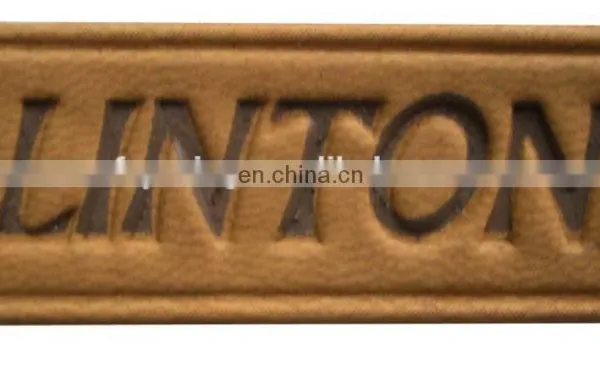 custom private brand name logo jeans leather label patch