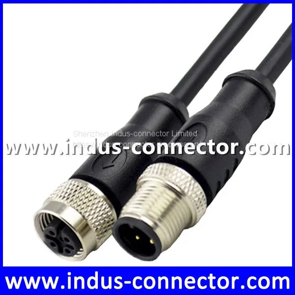 A Code 5 Poles M12 Pin-out Molded Cable Connector for Auto