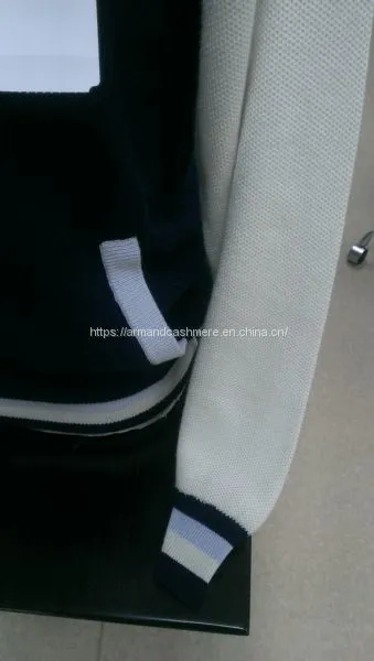 Men's 100% Cashmere Sweater Baseball Jacket (1504) photo-2