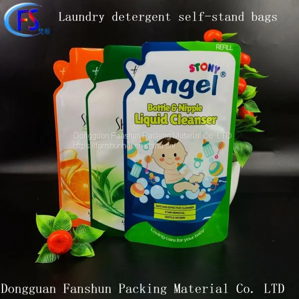 Composite Color Printing Plastic Self-supporting Bag Detergent Powder Self-sealing Self-supporting Bag Special-shaped Plastic ba photo-5