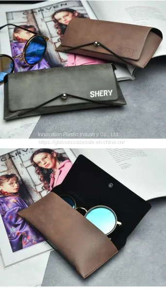 ​Fresh and Vintage Myopic Eyewear Case; Elegant and Stylish Leather Eyeglasses Case photo-5