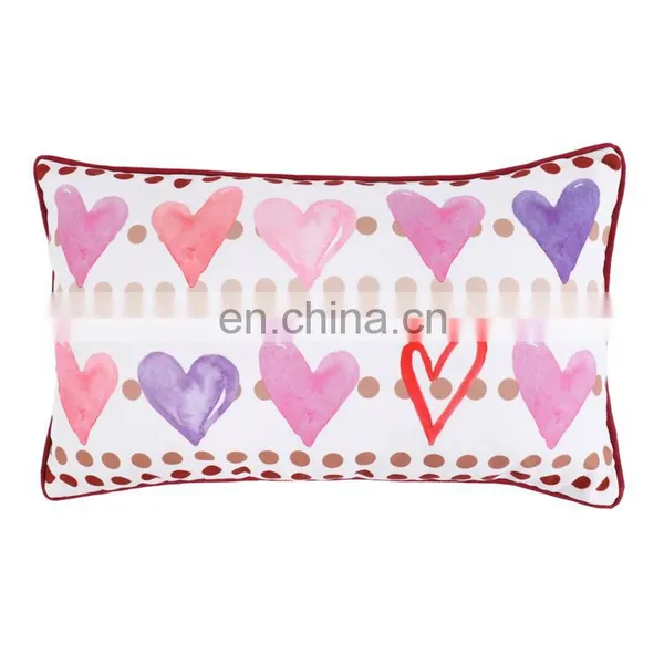 Heart Printed Pillowcase Square Throw Pillow Case Cover 30x50cm Polyester for Valentine's Day photo-3