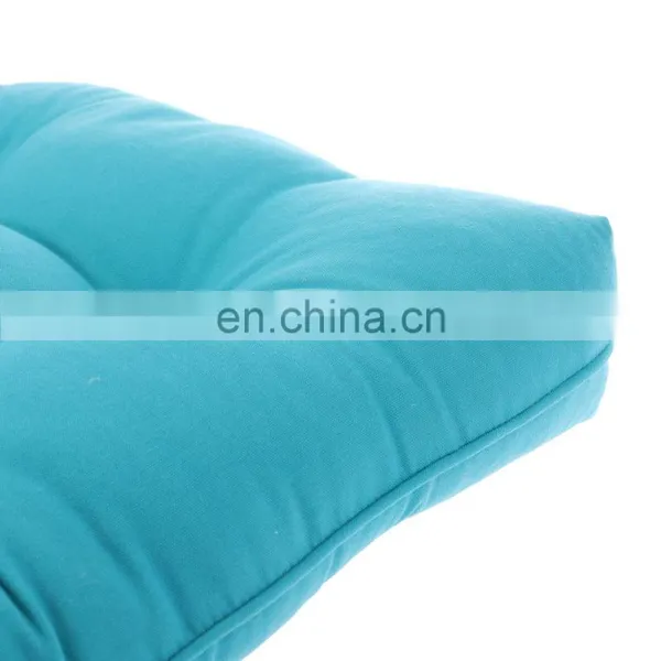 Recyclable Cheap Soft Patio Outdoor Solid Blue Non-slip U-shaped Tufted Chair Pad With Ties Home photo-3
