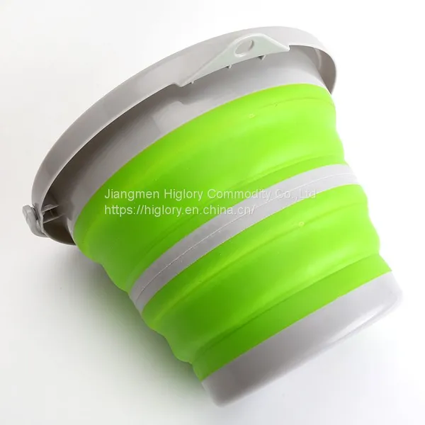 Space Saving Collapsible Bucket With Handle Round Foldable Tub Portable Folding Water Bucket photo-2