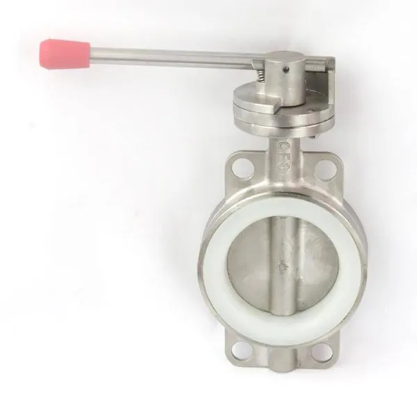 Stainless Steel Precision Casting Industrial Grade Wafer Type Four-eared Butterfly Valve D71x Straight Rod Handle Adjustable Control Valve photo-4