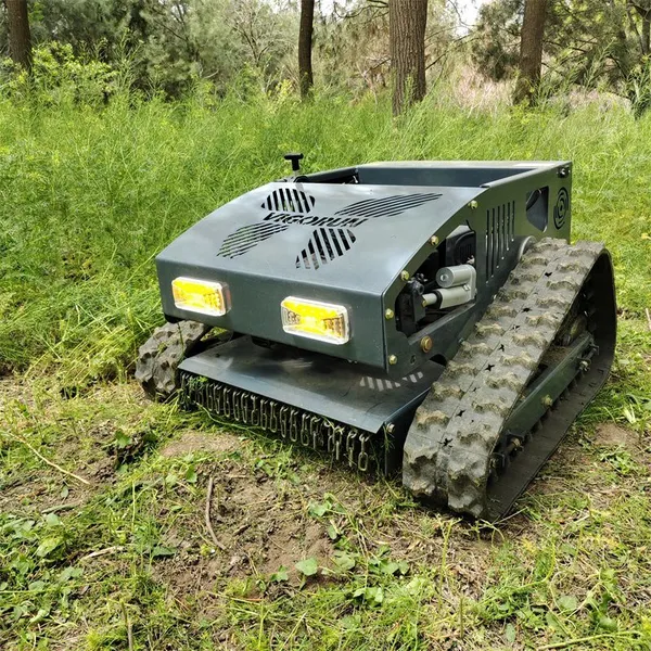 Gasoline/Electric Hybrid Cordless Remotely Controlled Lawn Cutting Machine 800mm Cutting Width 4Km/H Speed High Torque Engine photo-2