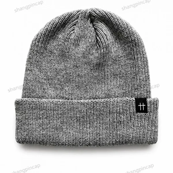 Custom Label Winter Hat Ribbed Knit Beanie Hat and Cap