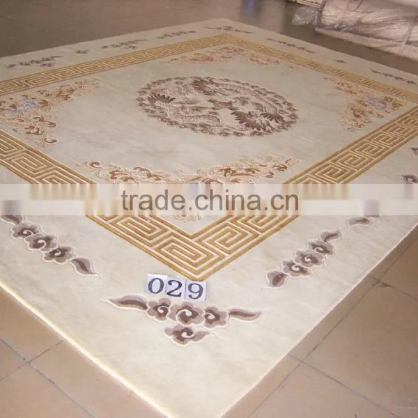 Hand Tufting Silk on Wool Antique Persian Style Double Knots Silk Ceramic Carpet