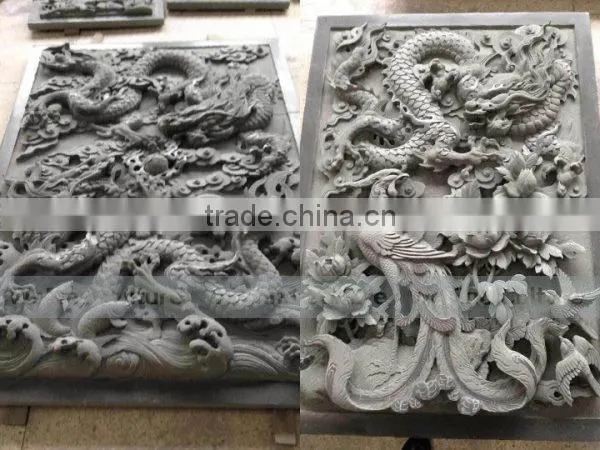 Fantastic Manual Carving Stone Relief Decorative Wall With Dragon photo-2