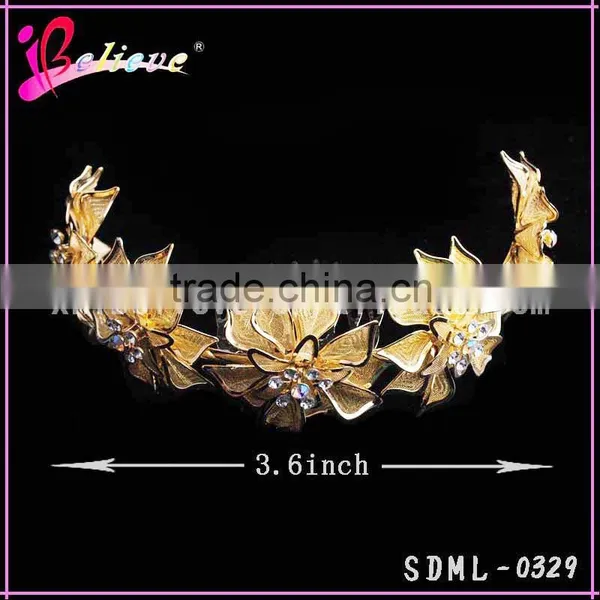 Indian Gold Hair Accessories Popular in Dubai Spike Hair Comb Flower Headband